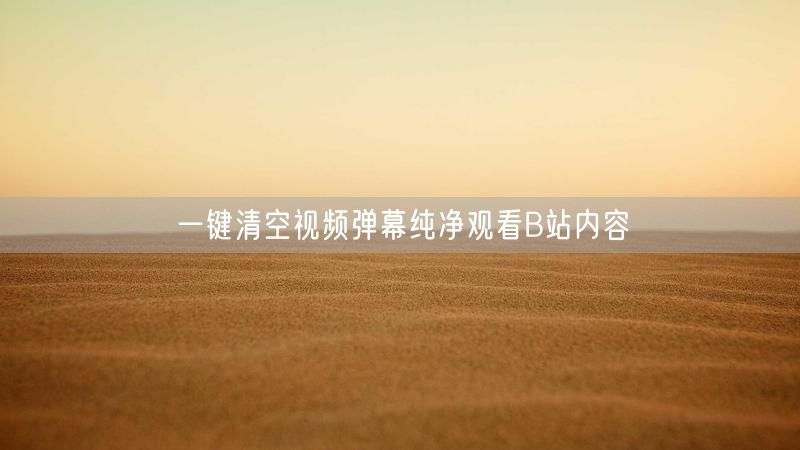 一键清空视频弹幕纯净观看B站内容