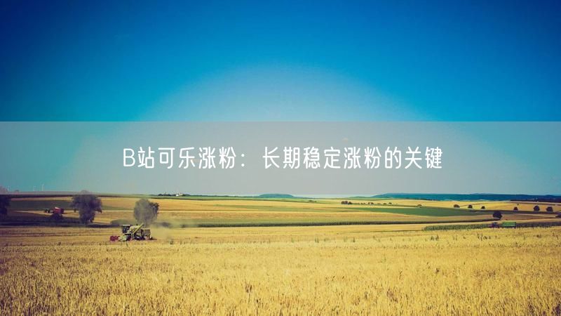 B站可乐涨粉：长期稳定涨粉的关键