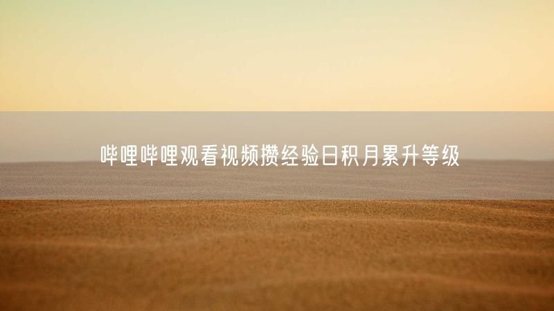 哔哩哔哩观看视频攒经验日积月累升等级