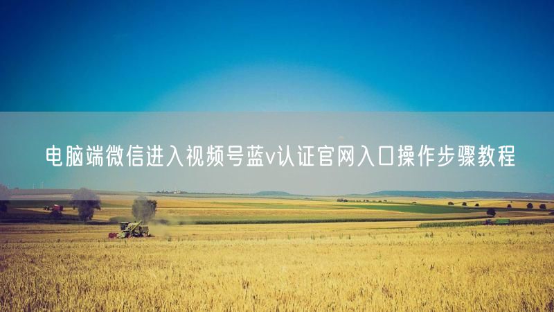 电脑端微信进入视频号蓝v认证官网入口操作步骤教程