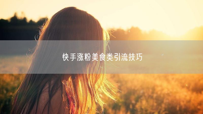 快手涨粉美食类引流技巧