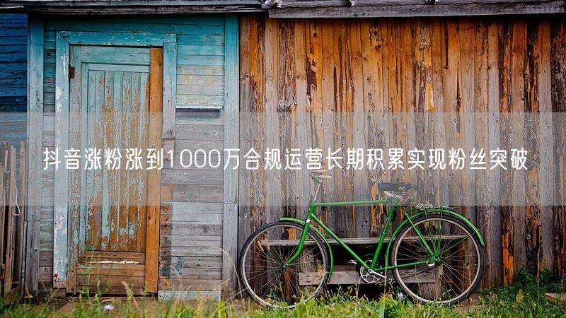 抖音涨粉涨到1000万合规运营长期积累实现粉丝突破