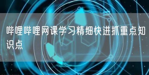 哔哩哔哩网课学习精细快进抓重点知识点