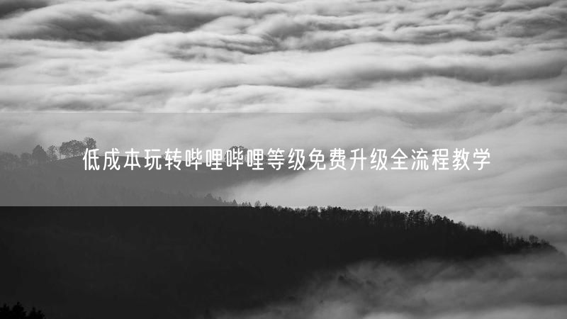低成本玩转哔哩哔哩等级免费升级全流程教学