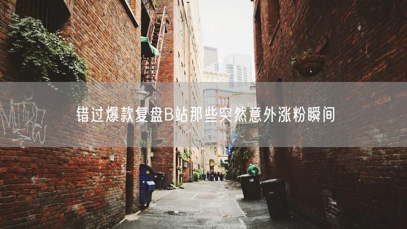 错过爆款复盘B站那些突然意外涨粉瞬间
